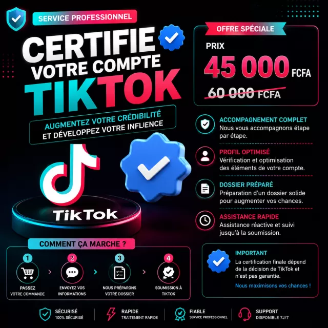Certification compte TikTok