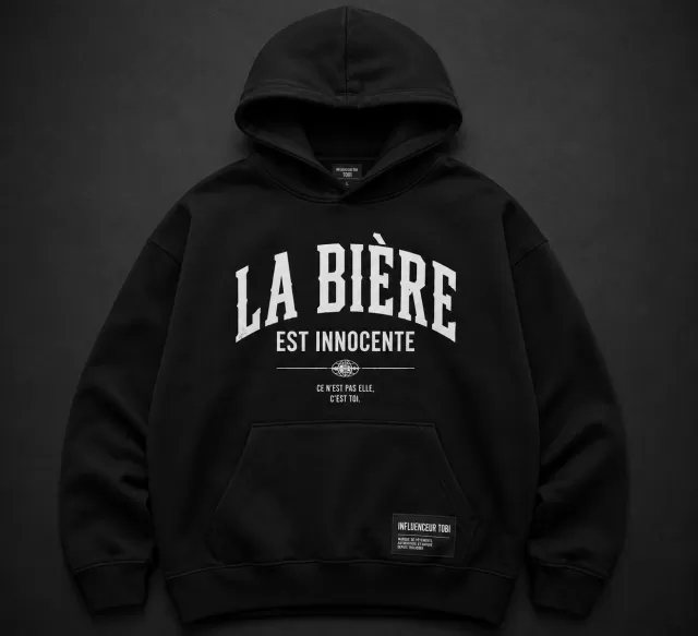 Sweat Oversize Noir – LA BIÈRE EST INNOCENTE