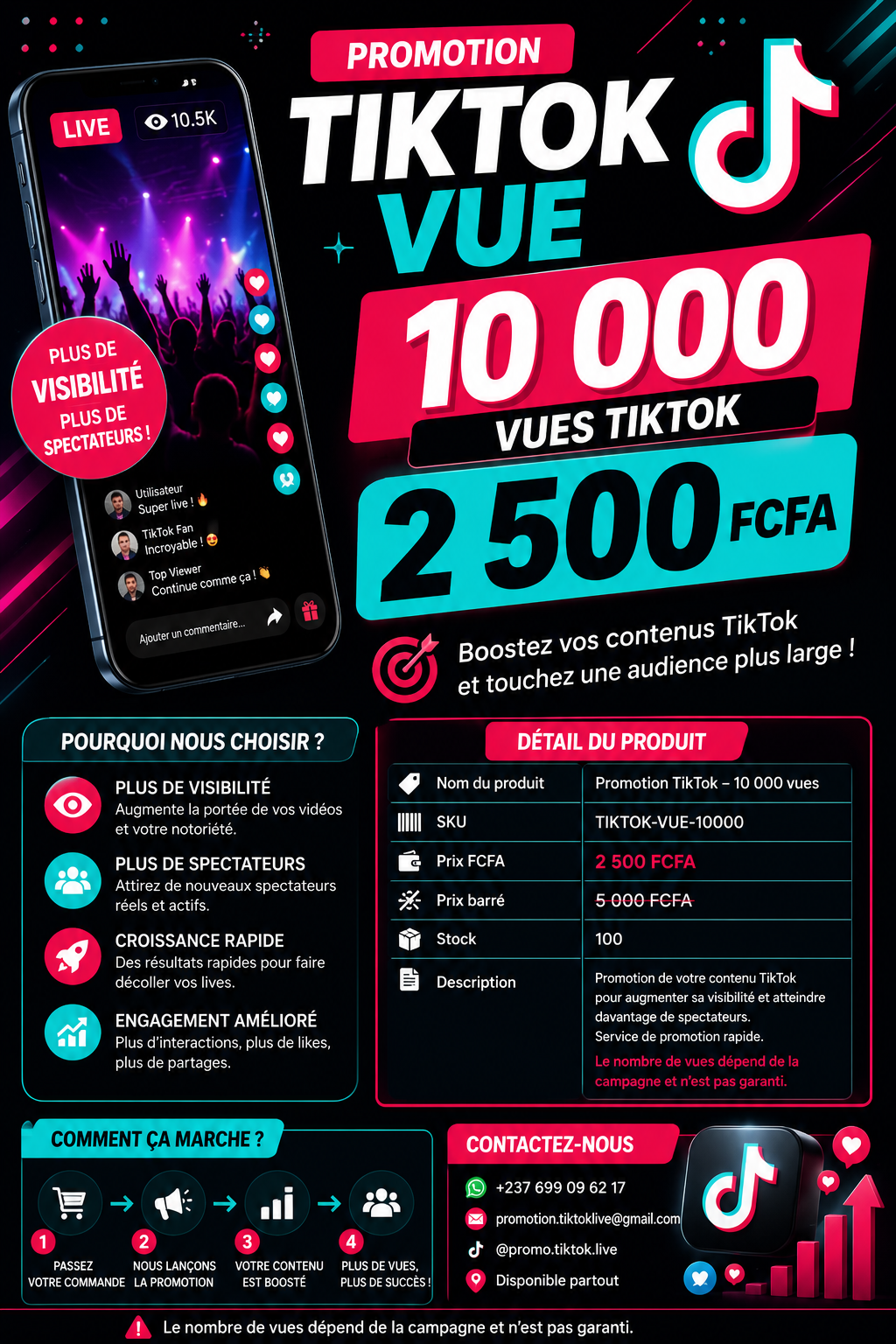 Promotion TikTok – 10 000 vues