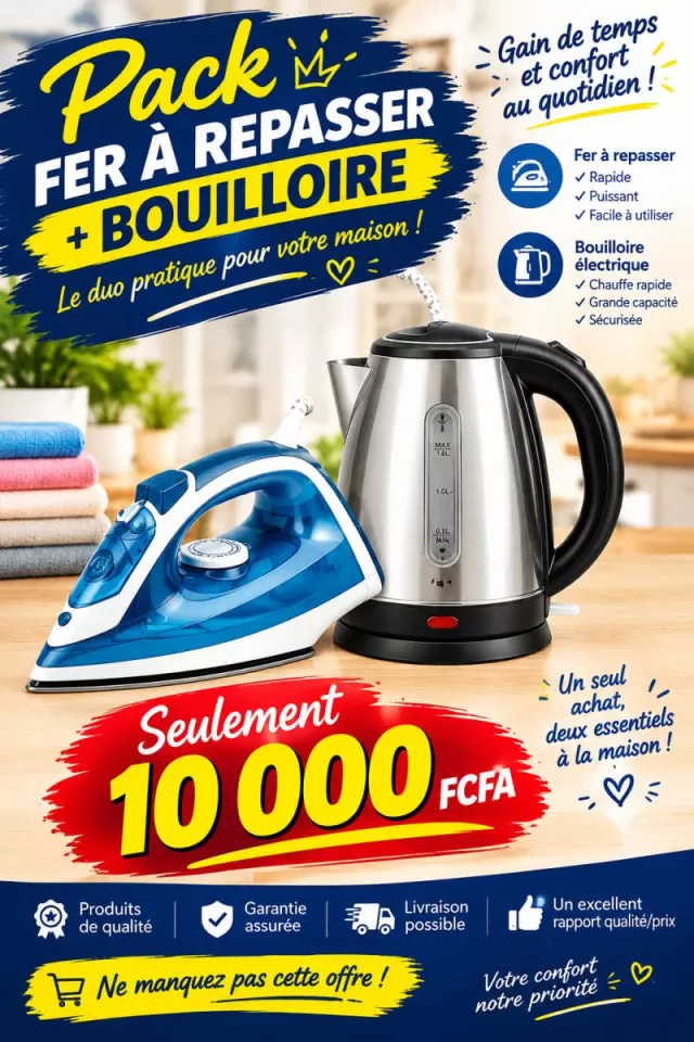 Fer à repasser et boulloire