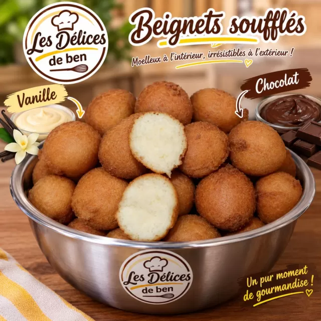 Jus naturel  ,beignets soufflé , beignets sucré, biscuits au beurre