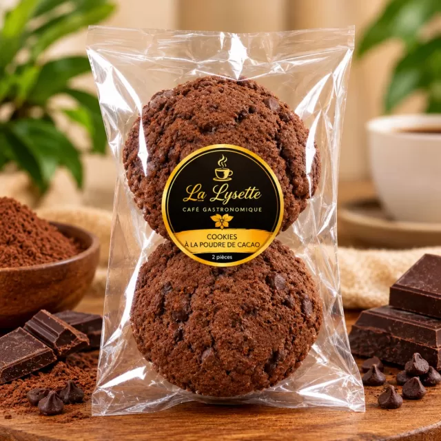 Cookies de blé à la poudre de cacao. Sans additifs chimiques