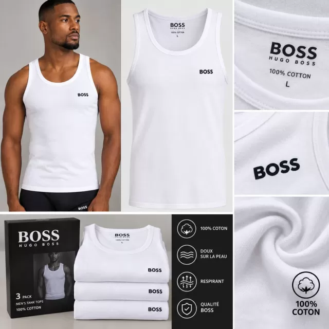 Demenbré blanc 100% coton marque boss