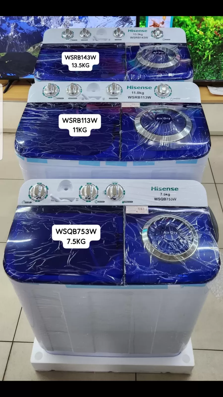 Arrivage machine a laver semi automatique  HISENSE  7.5KG - Douala — LonckMetch World